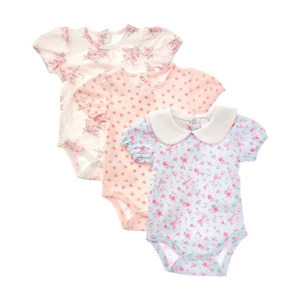 Shabby Chic Girls  3Pk Bodysuits, Blue